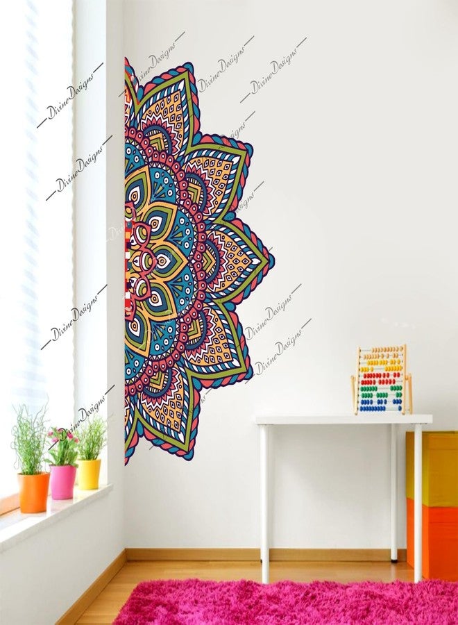 DivineDesigns ملصق ديفاين ديزاينز بتصميم نصف ماندالا ملون، ذاتي اللصق للمنزل - Image 2